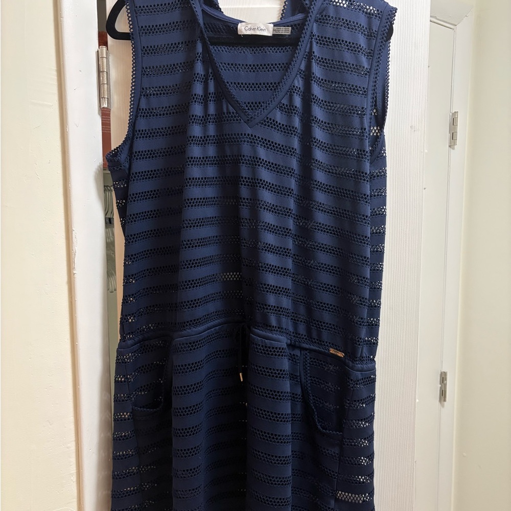 Calvin Klein Navy Sleeveless Cover Up
